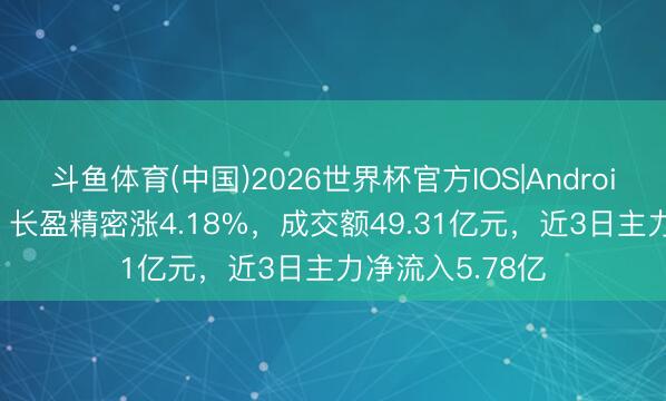 斗鱼体育(中国)2026世界杯官方IOS|Android手机app下载 长盈精密涨4.18%，成交额49.31亿元，近3日主力净流入5.78亿