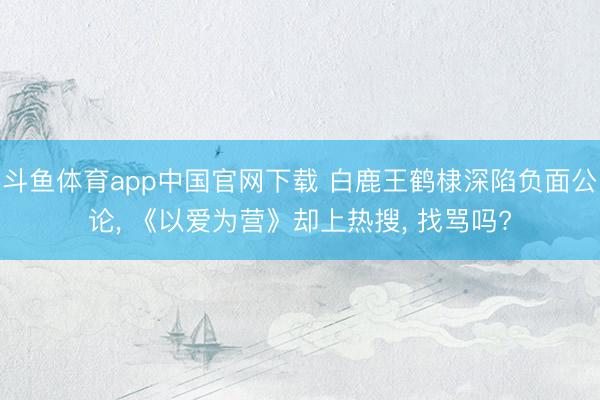 斗鱼体育app中国官网下载 白鹿王鹤棣深陷负面公论， 《以爱为营》却上热搜， 找骂吗?